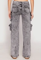 Womens VIP Multi Pocket Cargo Jeans, Grey,