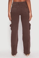 Womens VIP Multi Pocket Cargo Jeans, Brown, Size 1