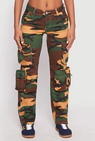 Womens VIP Camouflage Cargo Pants, Green,