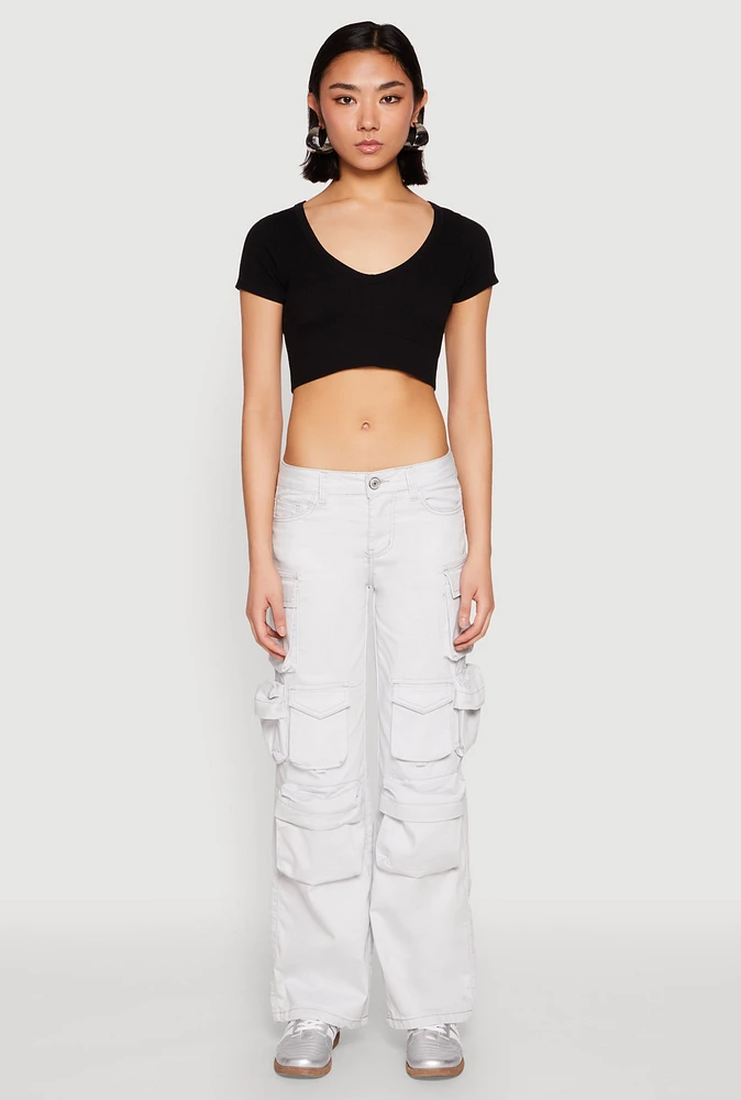 Womens VIP Straight Leg Cargo Pants, Grey, Size 9