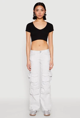 Womens VIP Straight Leg Cargo Pants, Grey, Size 9