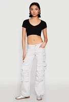 Womens VIP Straight Leg Cargo Pants, Grey, Size 9