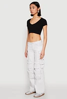 Womens VIP Straight Leg Cargo Pants, Grey, Size 9