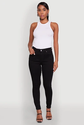 Womens WAX Basic Skinny Jeans, Black, Size 7