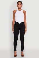 Womens WAX Basic Skinny Jeans, Black, Size 7