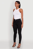 Womens WAX Basic Skinny Jeans, Black, Size 7