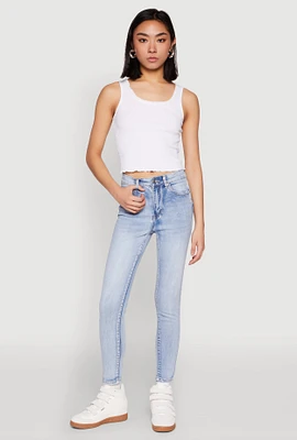 Womens WAX Mineral Wash Skinny Jeans, Blue, Size 5