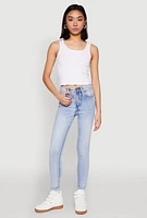 Womens WAX Mineral Wash Skinny Jeans, Blue, Size 5