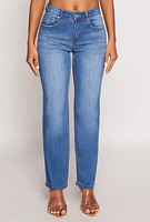 Womens WAX Frayed Detail Straight Leg Jeans, Blue, Size 5