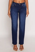 Womens WAX Frayed Detail Straight Leg Jeans, Blue, Size 11