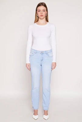 Womens WAX Whiskered Straight Jeans, Blue, Size 7