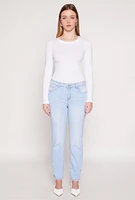 Womens WAX Whiskered Straight Jeans, Blue, Size 7
