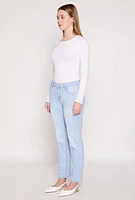 Womens WAX Whiskered Straight Jeans, Blue, Size 7