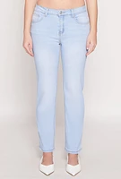 Womens WAX Whiskered Straight Jeans, Blue, Size 7