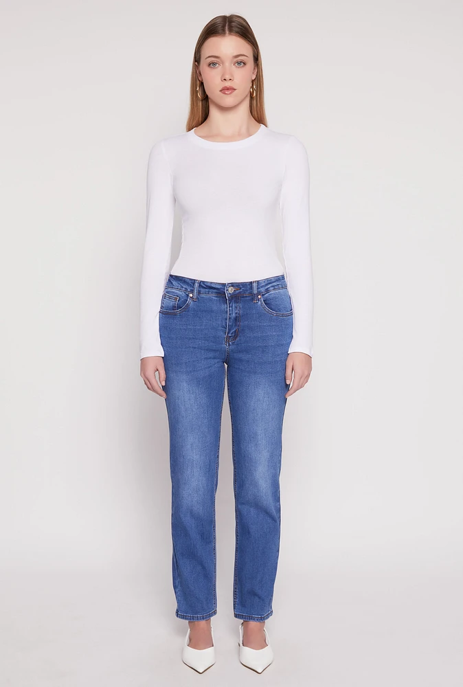 Womens WAX Whiskered Straight Jeans, Blue, Size 13