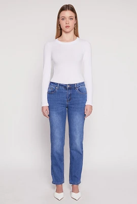 Womens WAX Whiskered Straight Jeans, Blue, Size 13