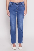 Womens WAX Whiskered Straight Jeans, Blue,