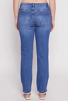 Womens WAX Whiskered Straight Jeans, Blue,