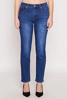 Womens WAX Whiskered Straight Jeans, Blue,