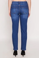 Womens WAX Whiskered Straight Jeans, Blue,