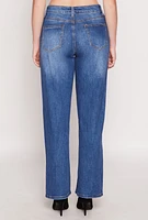 Womens WAX Whiskered 5 Pocket Straight Leg Jeans, Blue, Size 7