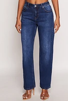 Womens WAX Basic Straight Leg Jeans, Blue,