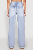 Womens WAX Straight Whiskered Jeans, Blue,