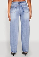 Womens WAX Straight Whiskered Jeans, Blue, Size 7