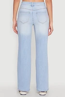 Womens WAX Whiskered Ombre Distressed Jeans, Blue,