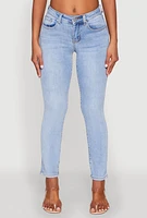 Womens WAX Slim Straight High Rise Jeans, Blue,