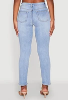 Womens WAX Slim Straight High Rise Jeans, Blue, Size 0