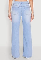 Womens WAX Whiskered Wide Leg Jeans, Blue,