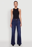 Womens WAX Whiskered Wide Leg Jeans, Blue,