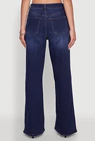 Womens WAX Whiskered Wide Leg Jeans, Blue,
