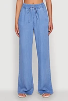 Womens WAX Chambray Palazzo Pants, Blue, Size L
