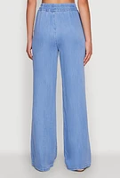 Womens WAX Chambray Palazzo Pants, Blue, Size L
