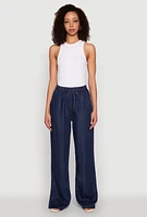 Womens WAX Chambray Palazzo Pants, Blue,
