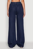 Womens WAX Chambray Palazzo Pants, Blue,