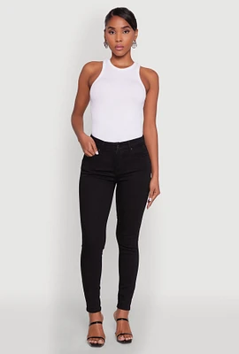 Womens WAX Five Pocket Solid Skinny Jeans,