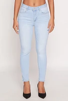 Womens WAX Stretch High Waisted Skinny Jeans, Blue,