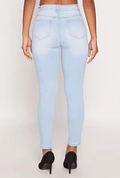 Womens WAX Stretch High Waisted Skinny Jeans, Blue,