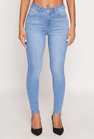 Womens WAX Stretch High Waisted Skinny Jeans, Blue,