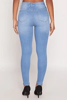 Womens WAX Stretch High Waisted Skinny Jeans, Blue,