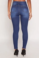 Womens WAX Stretch High Waisted Skinny Jeans, Blue,