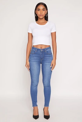 Womens WAX Frayed Detail Skinny Jeans, Blue, Size 5