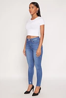 Womens WAX Frayed Detail Skinny Jeans, Blue, Size 5