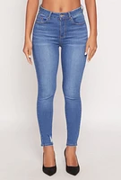 Womens WAX Frayed Detail Skinny Jeans, Blue, Size 5