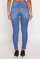 Womens WAX Frayed Detail Skinny Jeans, Blue, Size 5