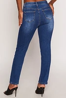 Womens WAX Whiskered Straight Leg Jeans, Blue, Size 0