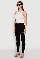 Womens WAX Ripped Skinny Jeans, Black, Size 9